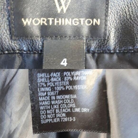 Worthington Faux Vegan Leather Laser Cutout Tea Length Full Circle Skirt Sz 4 - Picture 3 of 8